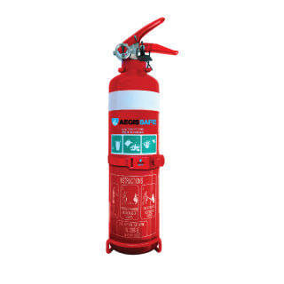 1kg Dry Chemical Powder Fire Extinguisher w Hose Vehicle Bracket