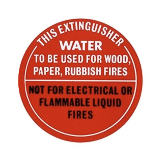 Water Fire Extinguisher ID Sign