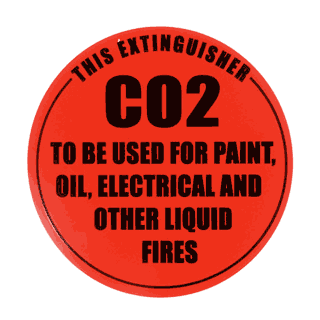 CO2 Fire Extinguisher ID Sign