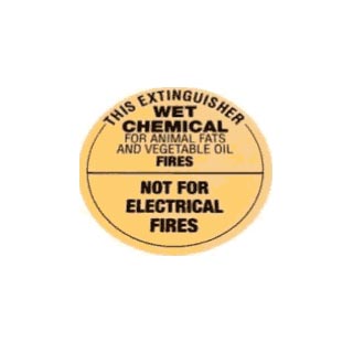 Wet Chemical Fire Extinguisher ID Sign