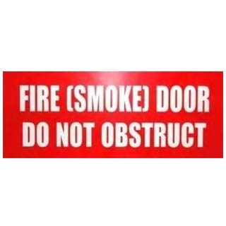 Sign Fire Door (Smoke) Red