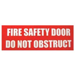 Sign Fire Safety Door Do Not Obstruct Red
