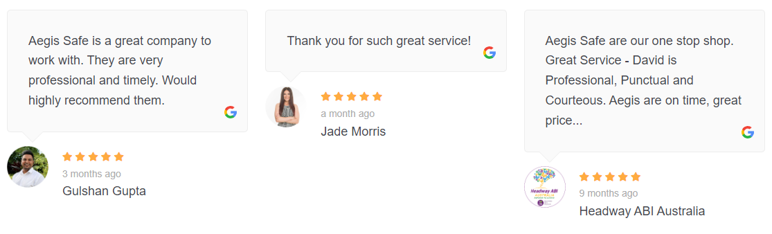 Aegis Safe Google Reviews Testimonials